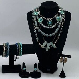 Lot of BOHO Natural Stone Shell/Amazonite/Turquoise +More Jewelry Set